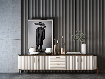 Light Luxury TV Cabinet TV Cabinet Decoration Combination 3d model