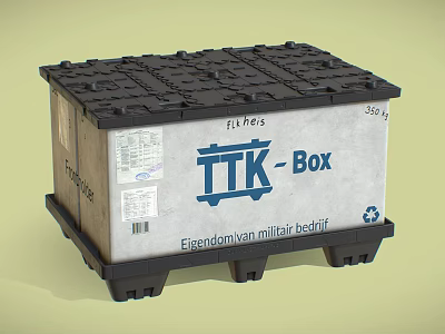 Industrial TTK Box For Military Company Liquid Storage With 360kg Capacity And Pallet Base 3d model