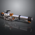 Modern Metallic Rocket Launcher With Orange Black Details And Mechanical Parts