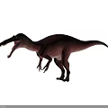 Red Reptile Dinosaur With Open Mouth Sharp Teeth And Standing Posture 3d model