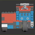 Colorful Lego Building Blocks Toy With Red Blue Gray Mechanical Design