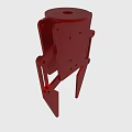 Red Industrial Mechanical Clamp Metal Structure with Holes and Connecting Parts