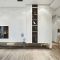 Modern Living Dining Interior Design With Sofa Coffee Table TV Wall Open Layout And Lighting