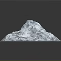 Serene Garden Landscape Featuring Snow Covered Mountain Model With Textured Surface And White Gray Tones