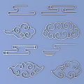 Chinese-style Metal Carved Traditional Pattern Carved Pattern 3d model