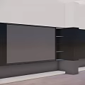 Modern TV Wall Design With Wooden Panels Open Shelves And White Cabinets