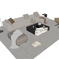 Sofa Coffee Table Combination Sofa Living Room Sofa Coffee Table Floor Lamp Coffee Table 3d model