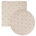 Round Rug With Black Dots On Light Beige Background 3d model