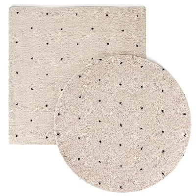 Round Rug With Black Dots On Light Beige Background 3d model Round Rug With Black Dots On Light Beige Background 3d model