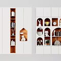 Modern White Wardrobe With Open Shelves Stuffed Toys Books And Decorations