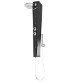 Modern Wall Mounted Black Faucet With Silver Control Knobs For Bathroom Design