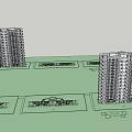 Modern High Rise Apartment Building Architectural Sketch With Multiple Floors And Balconies