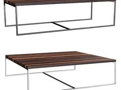 Modern Wooden Top Metal Frame Sofa Coffee Table Combination With Sleek Design 3d model