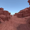 Red Rock Canyon Scenic Landscape With Rugged Cliffs And Clear Blue Sky