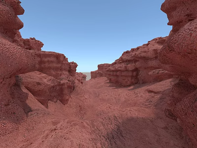 Red Rock Canyon Scenic Landscape With Rugged Cliffs And Clear Blue Sky 3d model