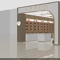 Chestnut Nuts Specialty Store with Modern Interior and Shelf Product Displays 3d model