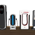 Multiple Electric Vehicle Chargers With E POWER Display And Different Designs