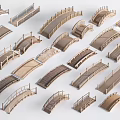 Collection of Various Landscape Bridge Models with Different Design Styles