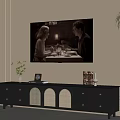 Modern Living Room With Black Console Table Wall Art And Decorative Items