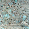 Blue Green Textured Stone Components With Decorative Silver Sphere Accent 3d model