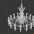 Elegant Golden Chandelier With Ornate Metal Frame And Multiple Light Arms