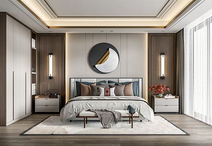 New Chinese bedroom 3d model