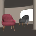 GUBI single sofa leisure sofa lazy sofa 3d model