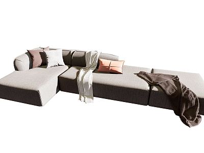 Modern corner sofa fabric multi-person sofa model