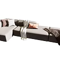 Modern corner sofa fabric multi-person sofa 3d model