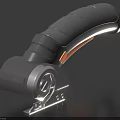 Ergonomic Cutting Utility Tool With Black Handle Orange Accent And Metal Blade