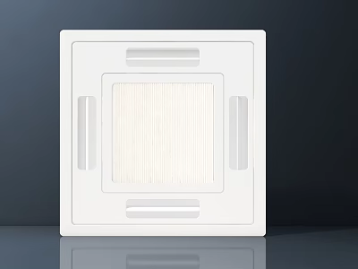 Modern White Square Air Conditioner Vent With Clean Grille Panel Design 3d model