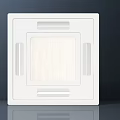 Modern White Square Air Conditioner Vent With Clean Grille Panel Design 3d model