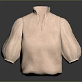 Stylish Women's Light Pink Blouse with Stand Collar and Puffed Sleeves in Lightweight Fabric