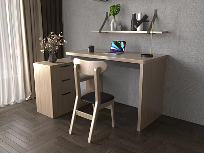 Nordic computer desk 3d model