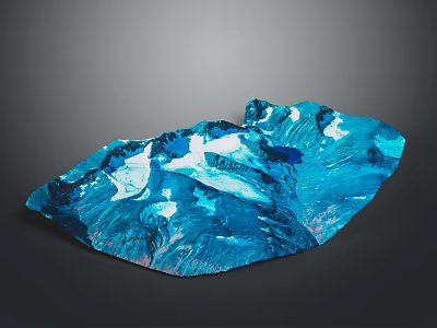 Blue Textured Wood Stone Carving Decorative Piece With Natural Surface Pattern 3d model