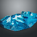 Blue Textured Wood Stone Carving Decorative Piece With Natural Surface Pattern