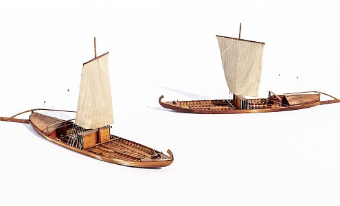 New Chinese Wooden Boat Old Wooden Boat 3d model