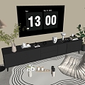 Modern Black TV Cabinet Sideboard Balcony Cabinet Storage Cabinet Entrance Cabinet 3d model