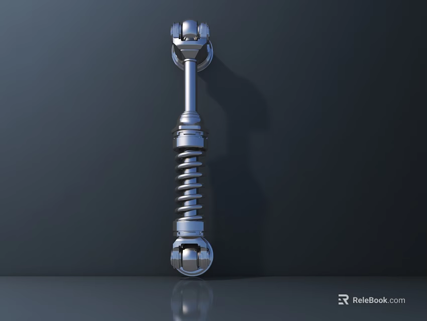 Sleek Modern Metallic Floor Lamp With Adjustable Spring Design And Reflective Finish 3d model 