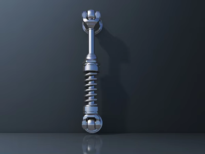 Sleek Modern Metallic Floor Lamp With Adjustable Spring Design And Reflective Finish 3d model