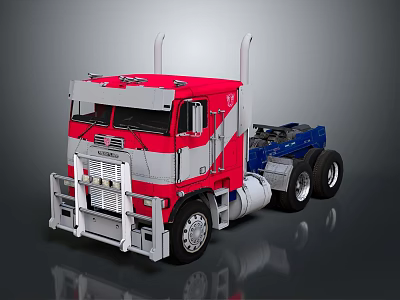Optimus Prime Red And Blue Truck Model With Classic Design Features 3d model