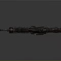 Sci Fi Machine Gun Design With Mechanical Structure Blue Glowing Accents And Chain Feed