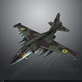 Detailed 3D Model of Camouflage Military Aircraft with Missile Launchers in Aerospace Design