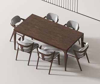 Modern Dining Table and Chair 3d model