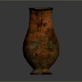 Copper Sculpture Carving Vase With Handle Rustic Patina Classical Design Artwork 3d model