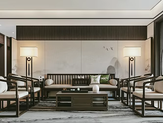New Chinese Living Room 3d model