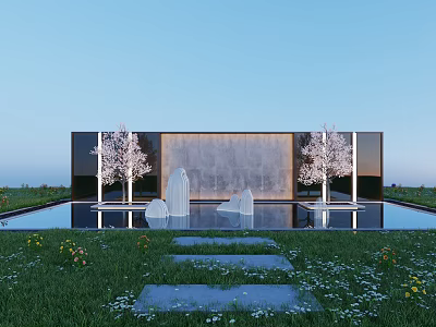 New Chinese style landscape wall 3d model