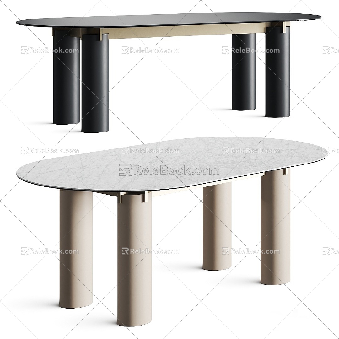 Modern Dining Table Minimalist Dining Table Table and Chair Combination Stone Dining Table 3d model