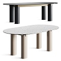 Modern Dining Table Minimalist Dining Table Table and Chair Combination Stone Dining Table 3d model