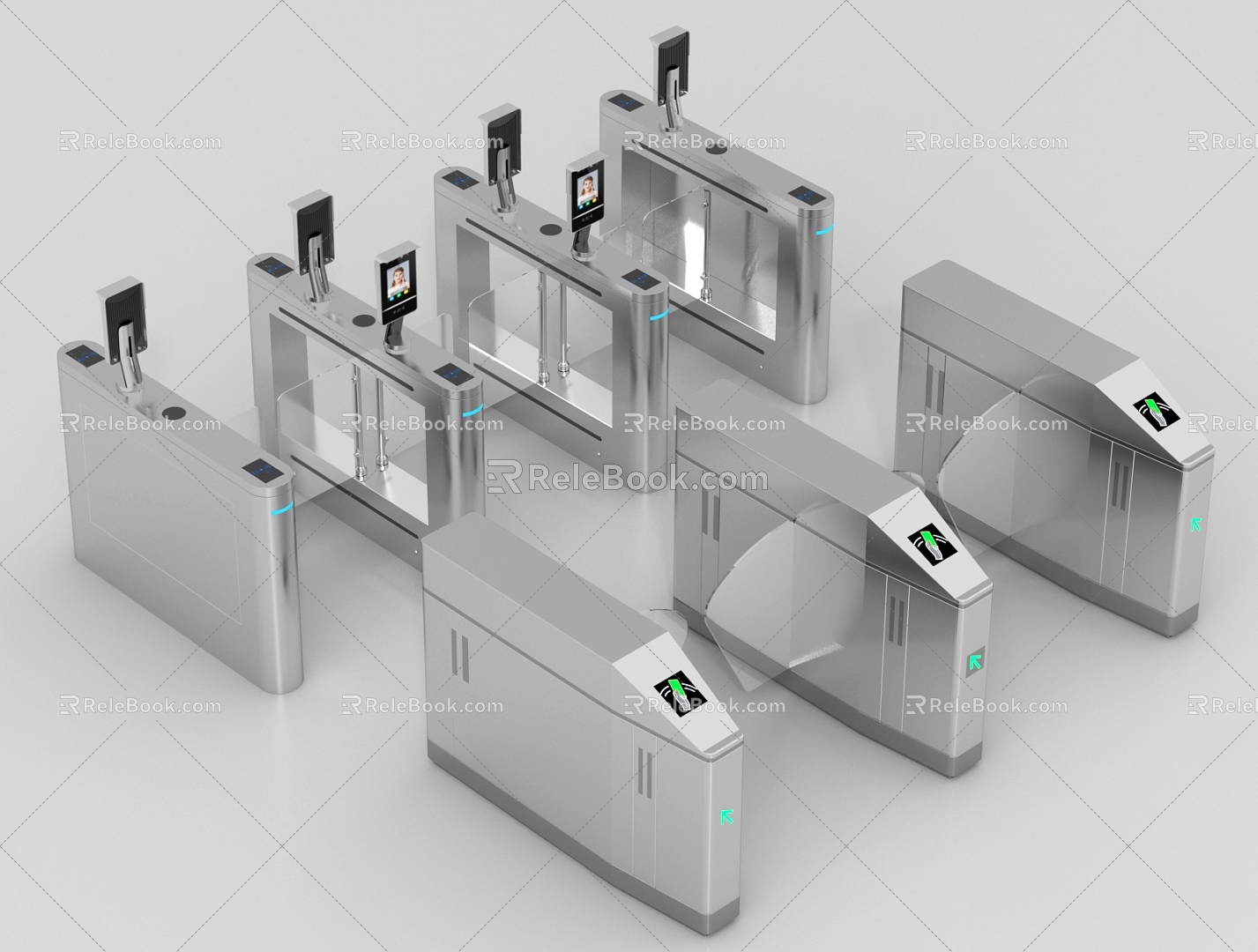 Access control and security check gate machine security check door security check instrument 3d model